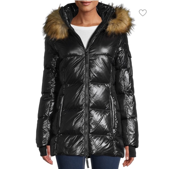 S13 Jackets \u0026 Coats | S13 Gramercy Faux Fur Trim Jet Black Puffer Coat L | Color: Black | Size: L | Xcloset_Purgero's Closet